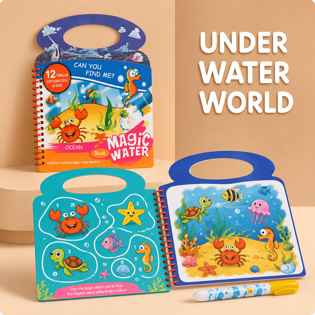 Mess-Free Water Reveal Coloring Book