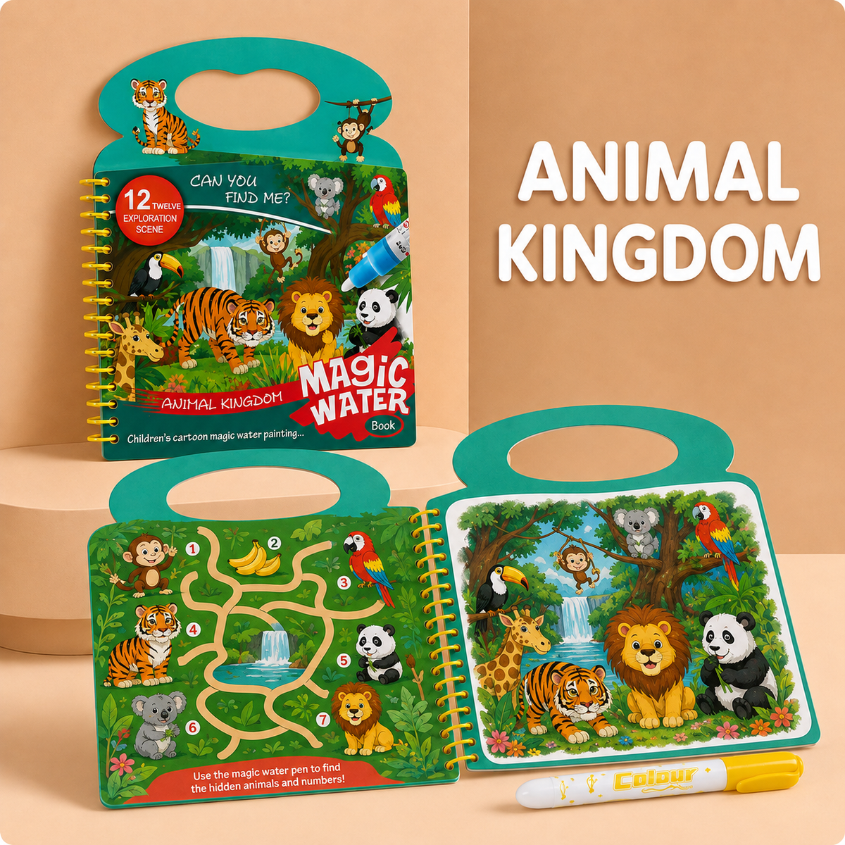 Mess-Free Water Reveal Coloring Book